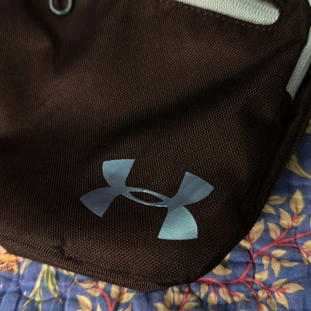 Unique Under Armour Black Crossbody Bag With Adjustable Strap, Blue Accents